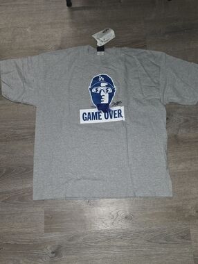 Los Angeles Dodgers Gray 'Game Over' Short-Sleeve Graphic Tee